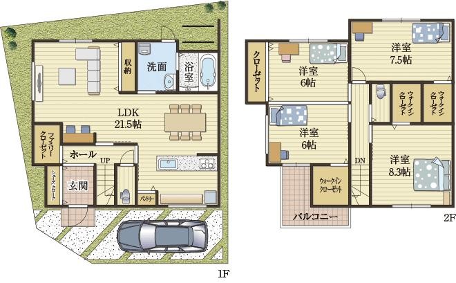 手の届く箇所に収納が点在する家