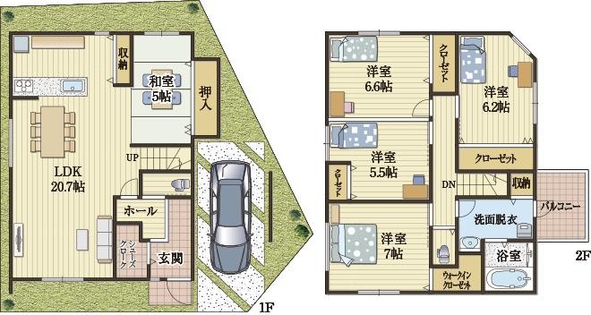 物干し専用バルコニーがある家