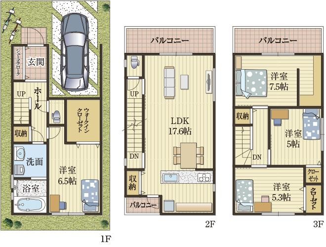 ウォークインクローゼットがうれしい家