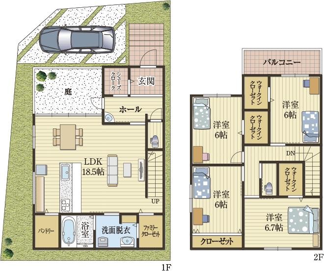 庭で元気に走り回れる家