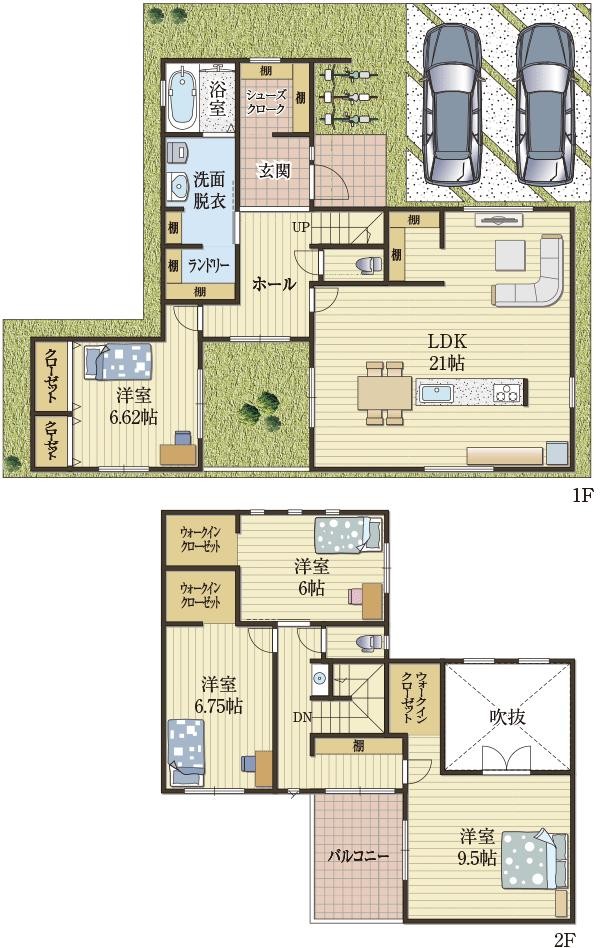 上下から楽しめる中庭のある家