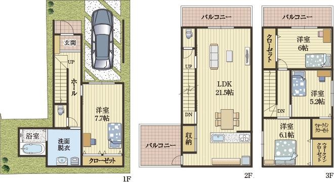 バルコニーで家事ラクの家
